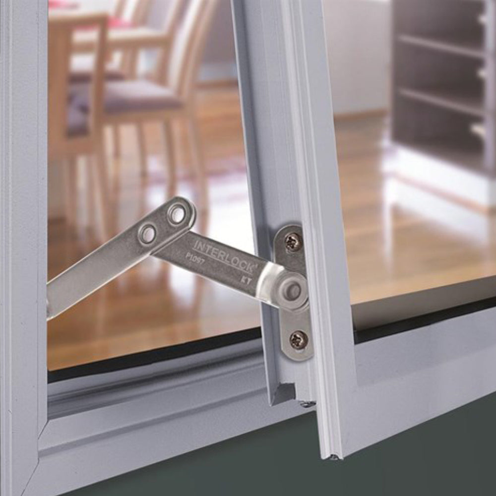 Interlock Window Stay Casement Awning Child Safety Stainless Steel Pair P1097