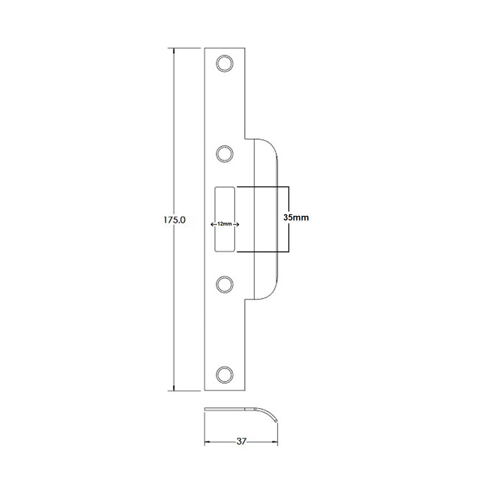 Lockwood Screen Door Lock Strike Plate 8654/MK3 Tasman Retrofit SS SP8654-26