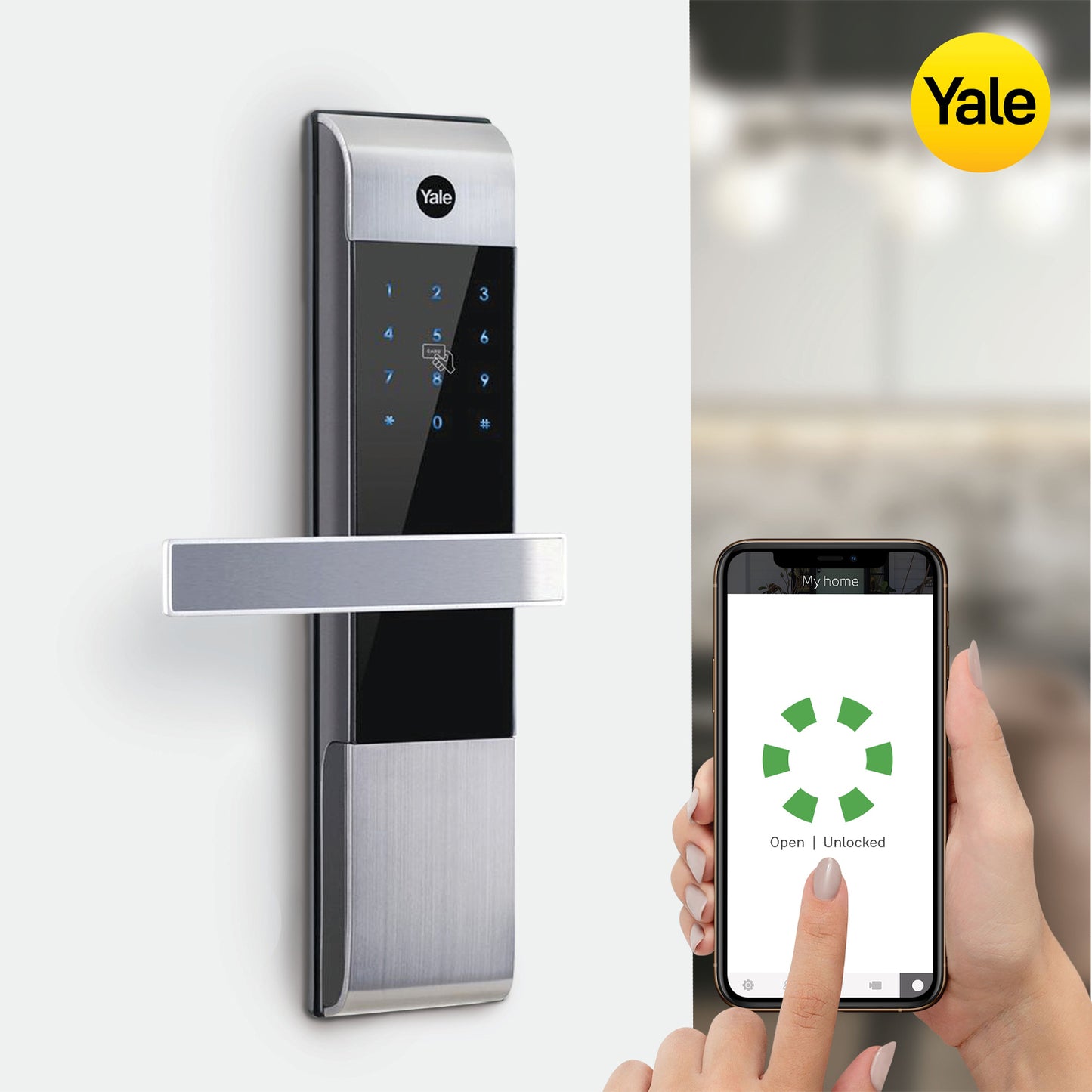 Yale Digital Smart Mortice Lock with Yale Home 60mm Silver SYDM3109A/60/HK/SIL