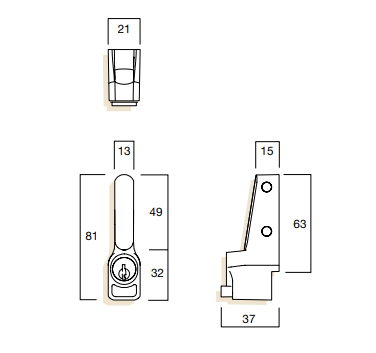 Whitco Sliding Window Push Lock Silver W2201311D5