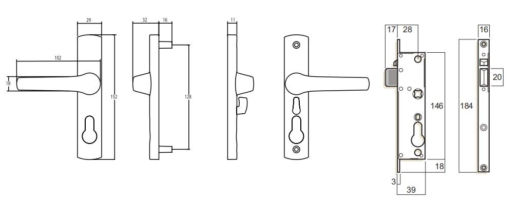 Whitco Security Screen Door Lock Tasman MK2 White with C4 Cylinder W892116