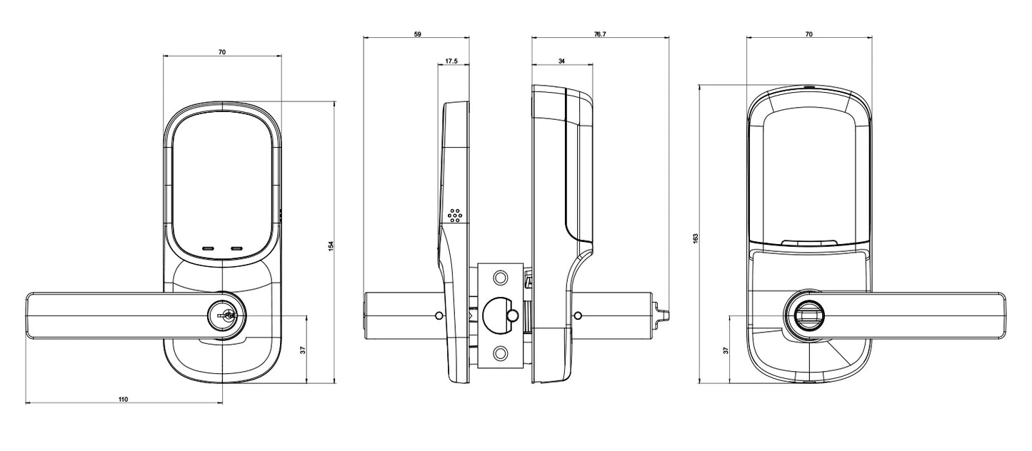 Yale Assure Keyed Door Digital Lever Lock with Yale Home Module