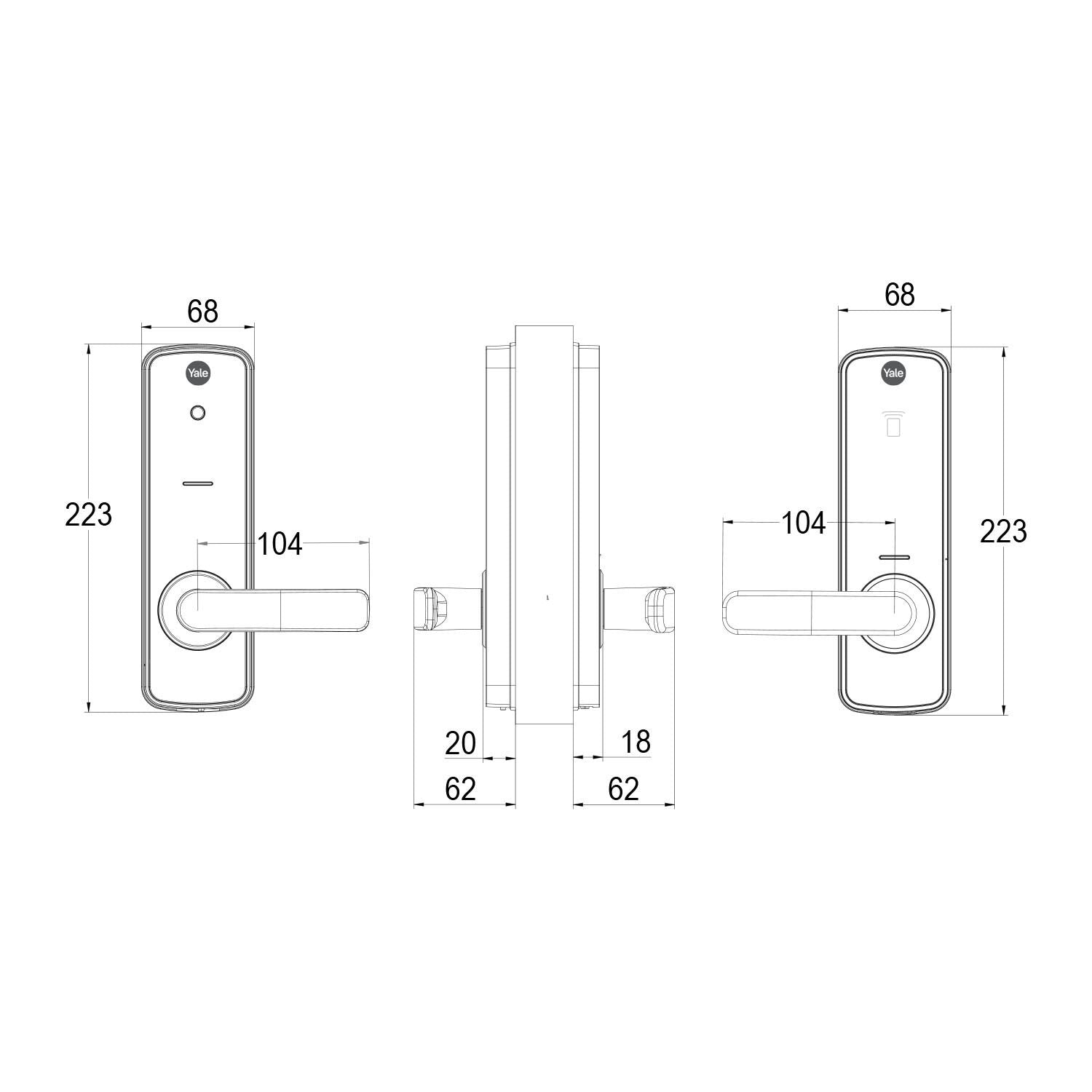 Yale Unity Entrance Smart Lock Fire Rated with Connect Plus Hub 2 Silver YUR/DEL/FR/HUB2/SIL