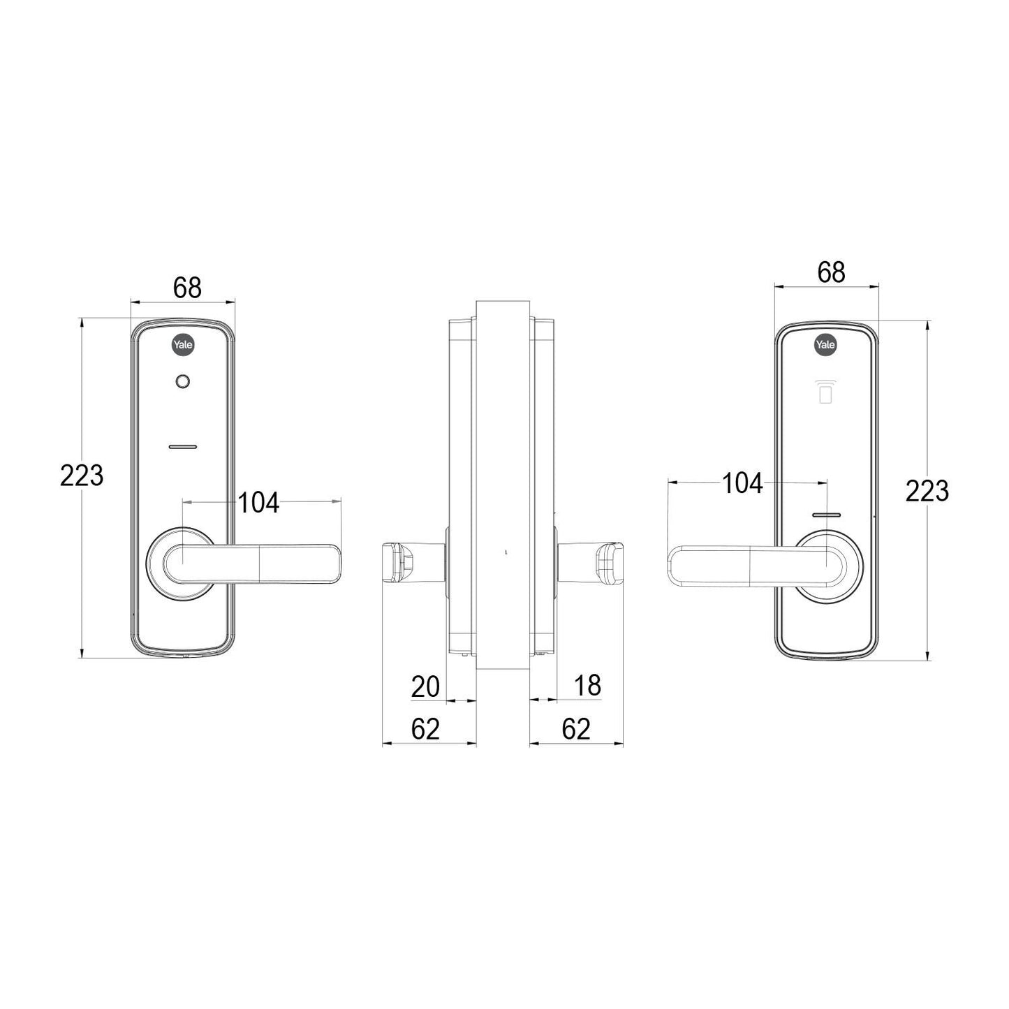 Yale Unity Entrance Smart Lock Fire Rated with Connect Plus Hub 2 and Smart Keypad Silver