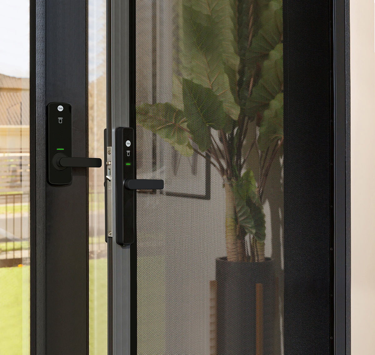 Yale Unity Digital Security Screen Door Lock - Available in Matt Black and Silver Finish