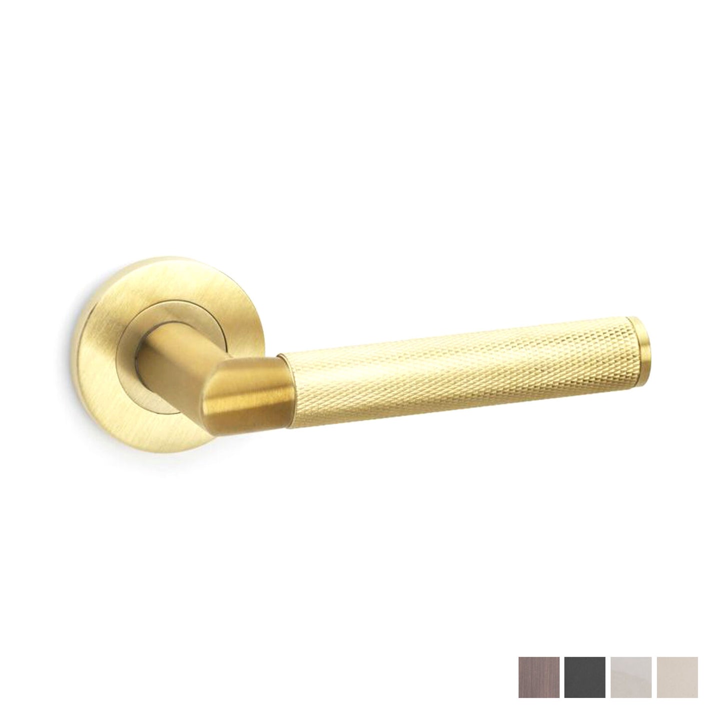 Alexander and Wilks Knurled Harrier Lever on Round Rose 50mm - Available in Various Finishes