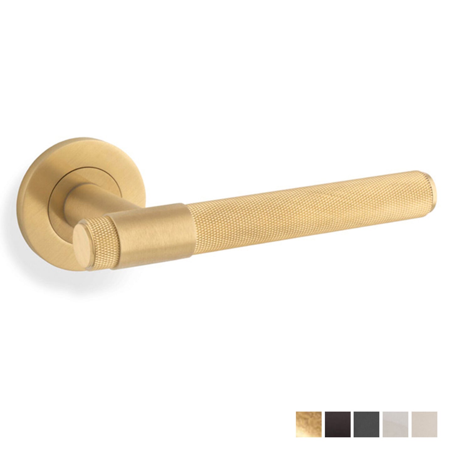 Alexander and Wilks Knurled Kingston Lever on Round Rose - Available in Various Finishes