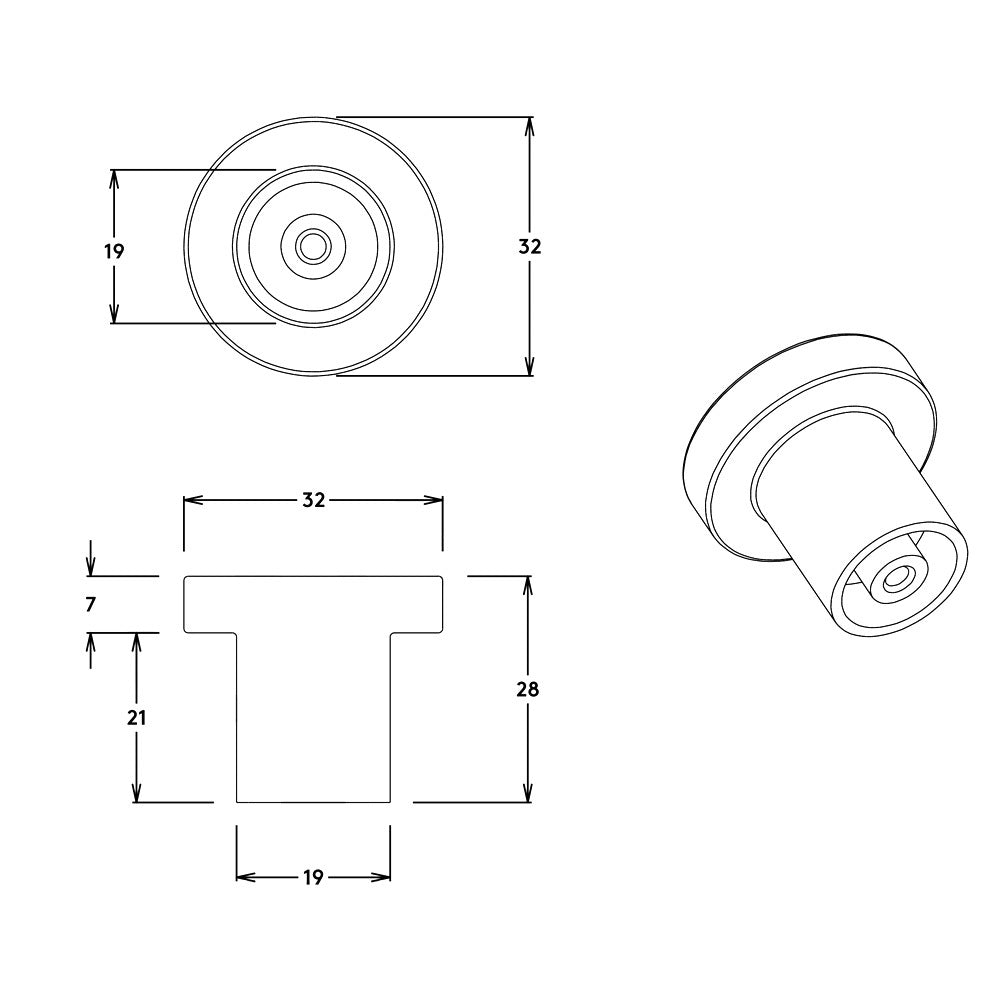 Iver Berlin Cabinet Knob Handle 20mm - Available in Various Finishes