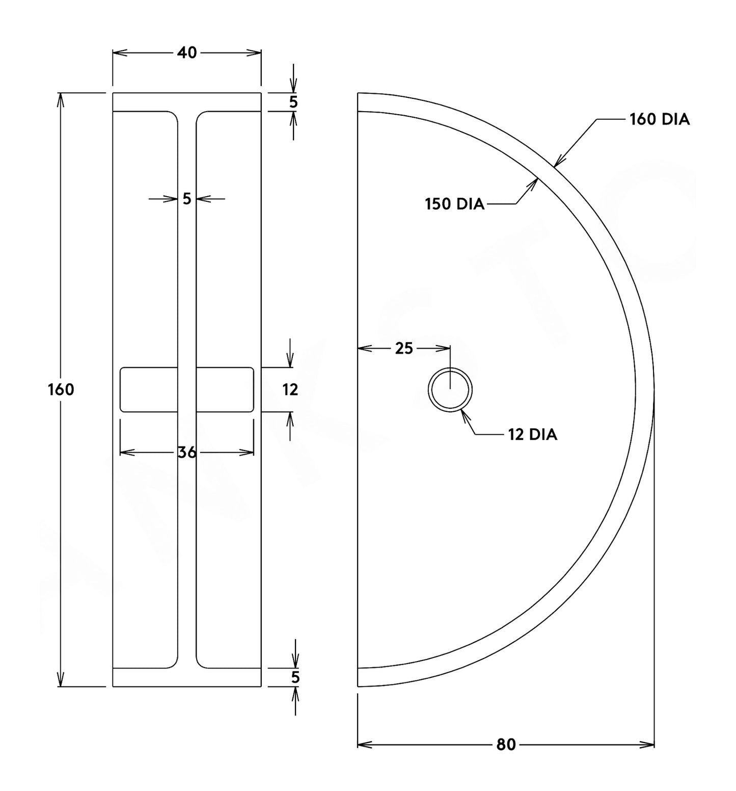 Bankston Edition Office Pull 03 160mm Patinated Bronze 21689
