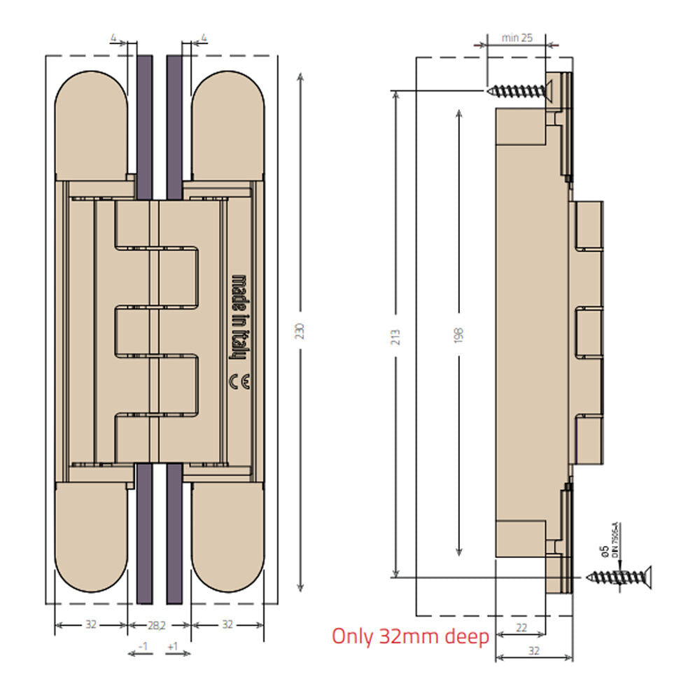 Bellevue Ceam 3D Adjustable Concealed Hinge For Doors Up to 230Kg - Available in Various Finishes