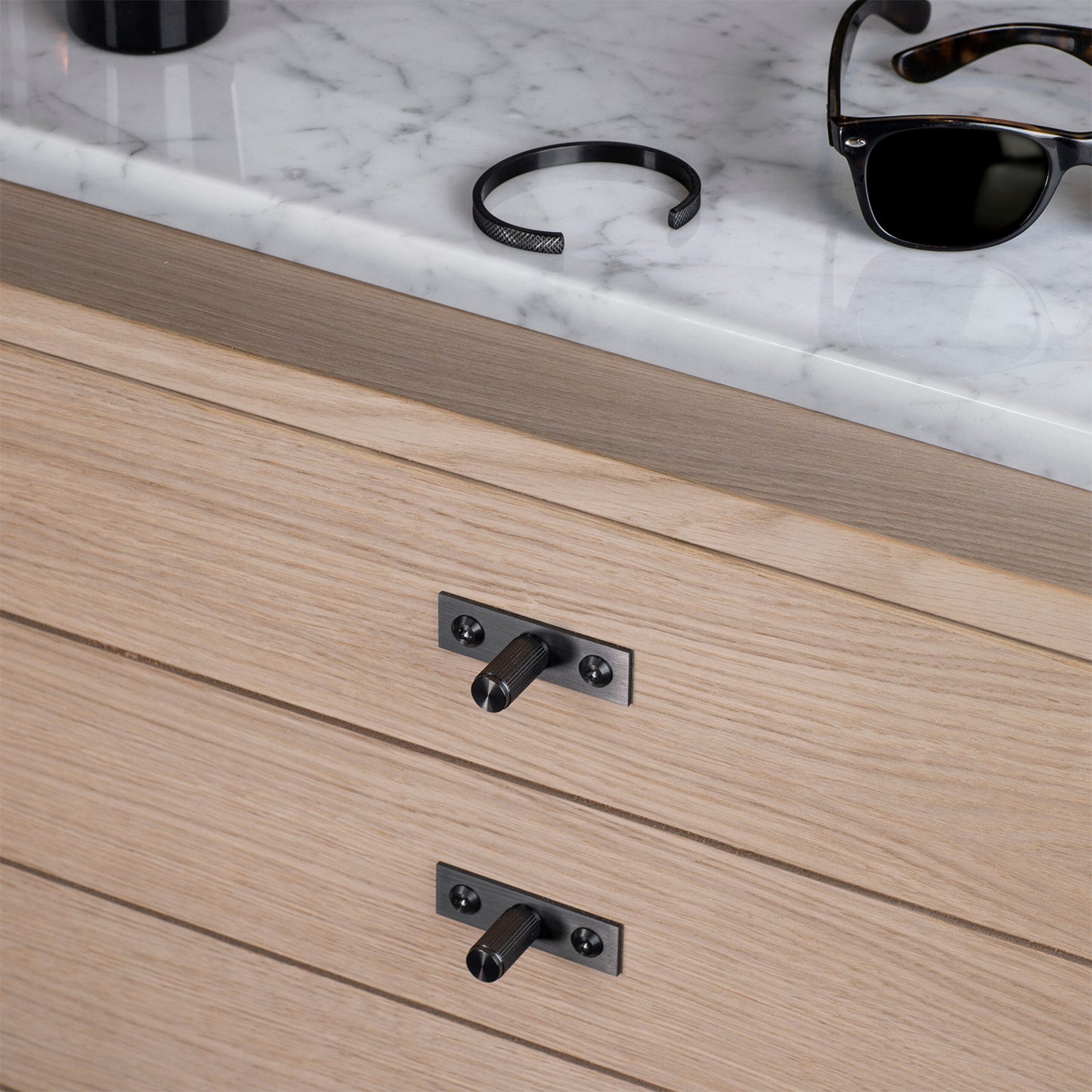 Buster and Punch Linear Furniture Knob Set with Back Plate 12mm - Available in Various Finish