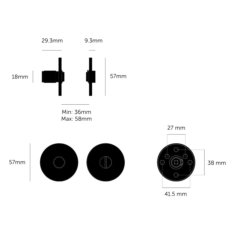 Buster and Punch Door Thumbturn Lock Linear - Available in Various Finishes