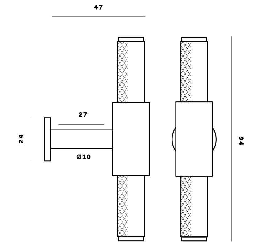 Buster and Punch Cabinet T-Bar Handle Steel - Available in Various Finishes