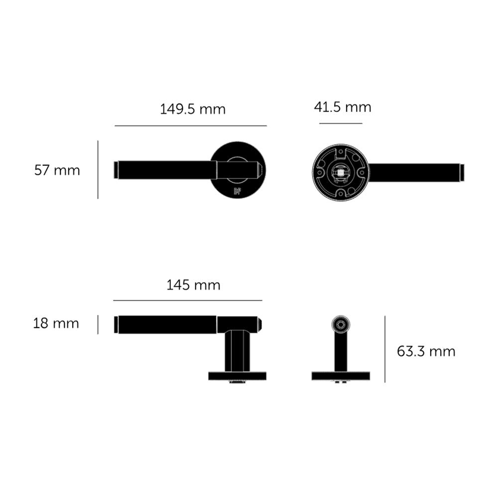 Buster and Punch Linear Door Lever Passage - Available in Various Finishes