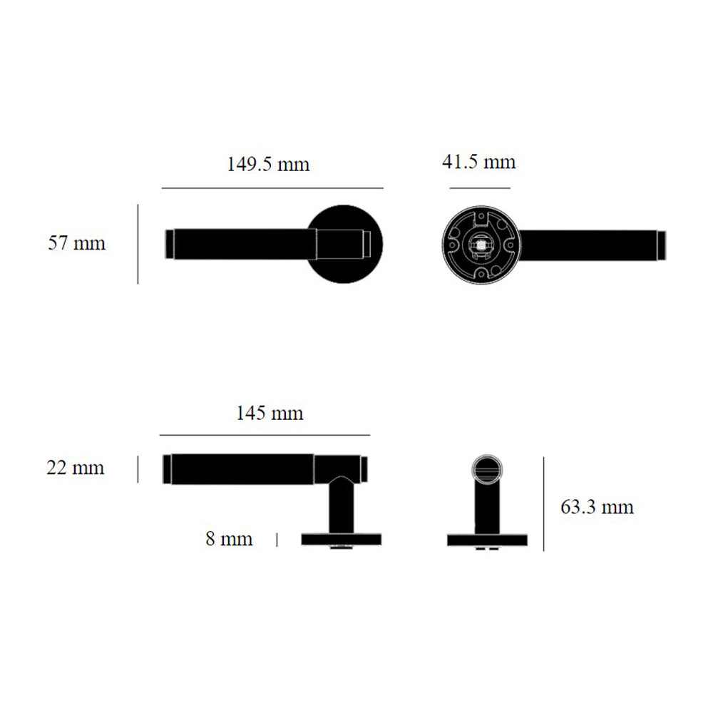 Buster and Punch Cross Door Lever Handle Passage - Available in Various Finishes