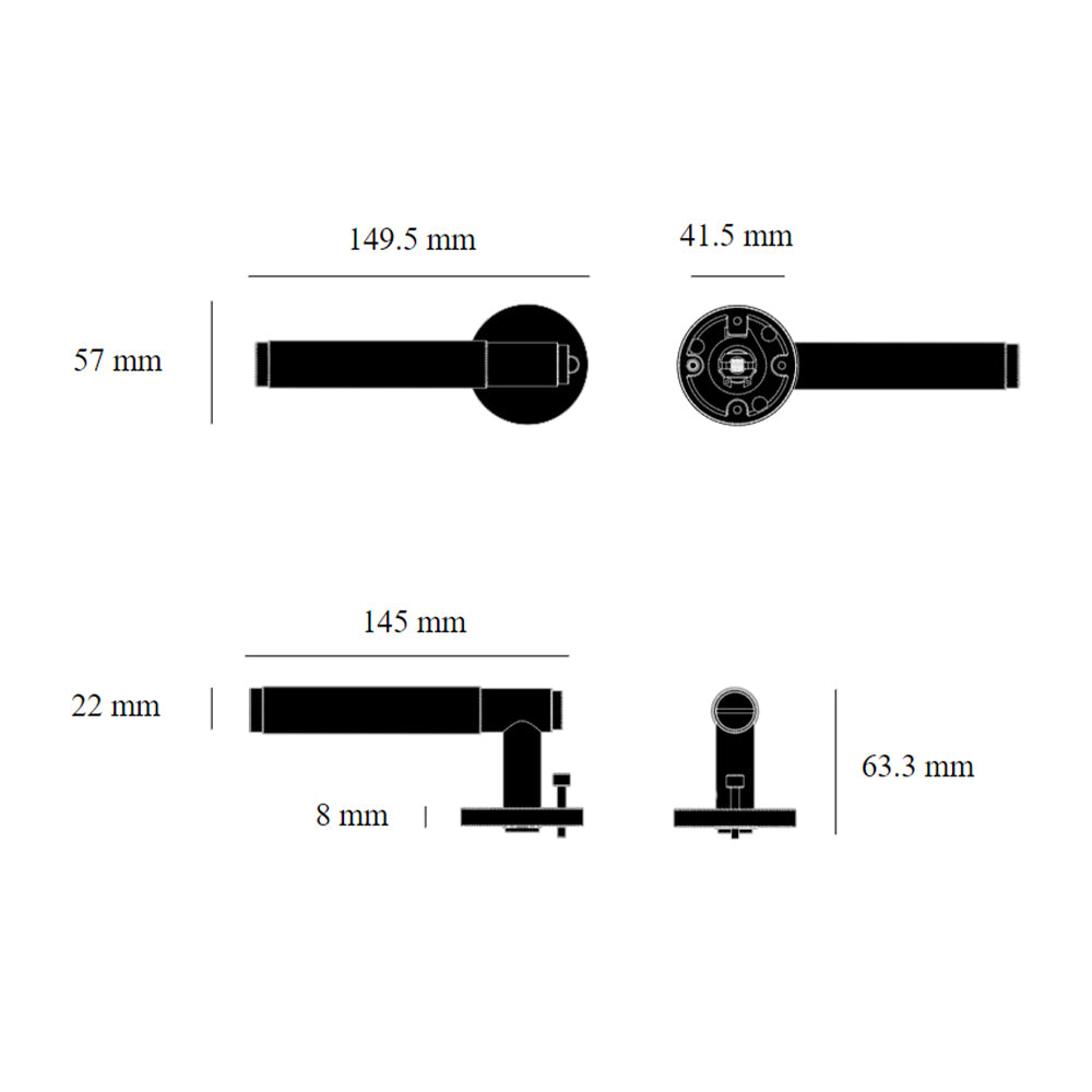 Buster and Punch Cross Door Lever Handle Privacy - Available in Various Finishes