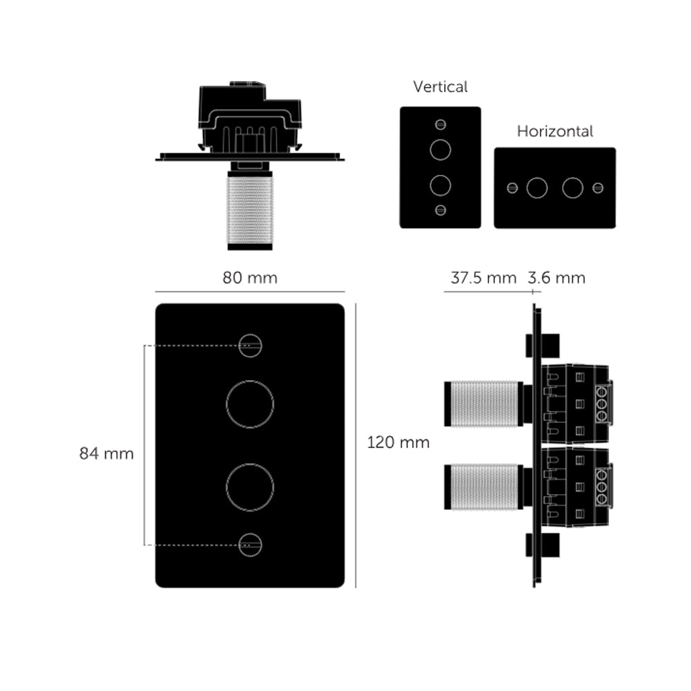 Buster & Punch 2G Dimmer Vertical 100W Cross - Available in Various Finishes|BPZDR024196|BPZDR054197|BPZDR454198|BPZDR074199|BPZDR144200