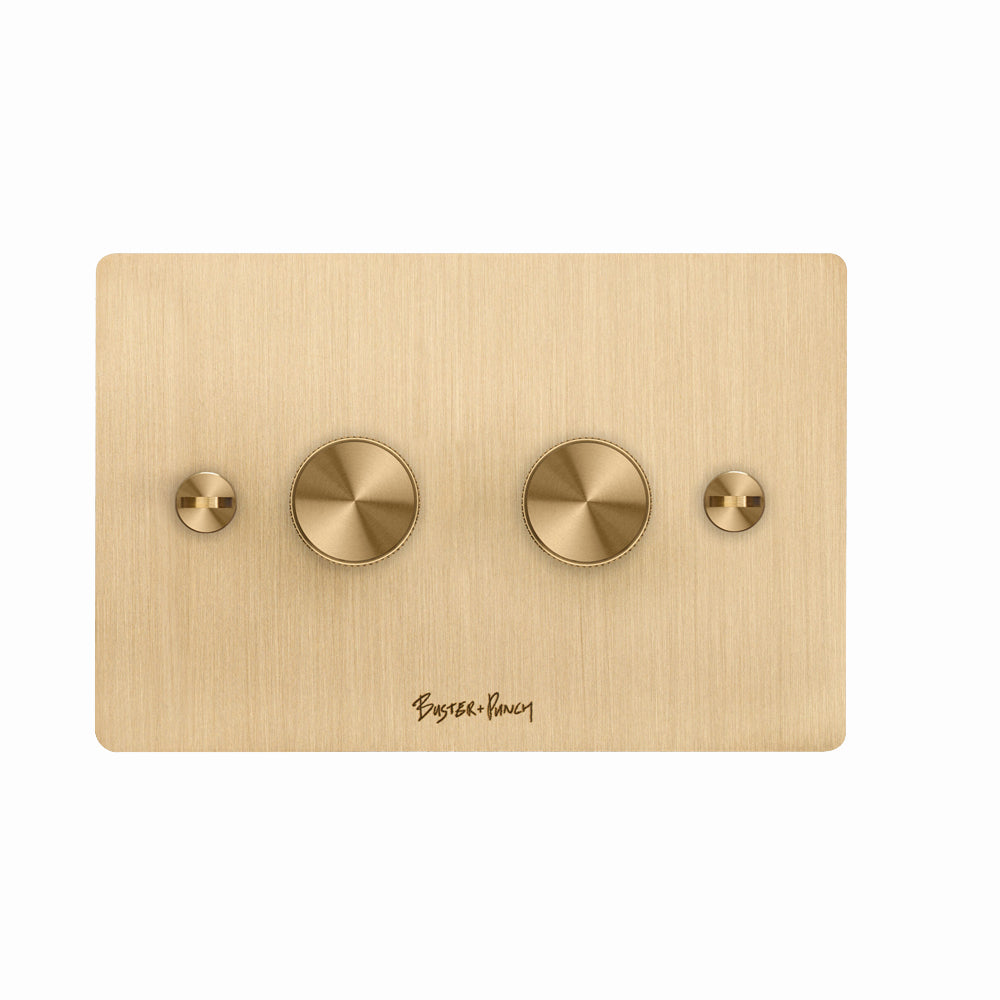 Buster and Punch 2G Dimmer Switch Diamond Cut Knurled Knob - Available in Various Finishes
