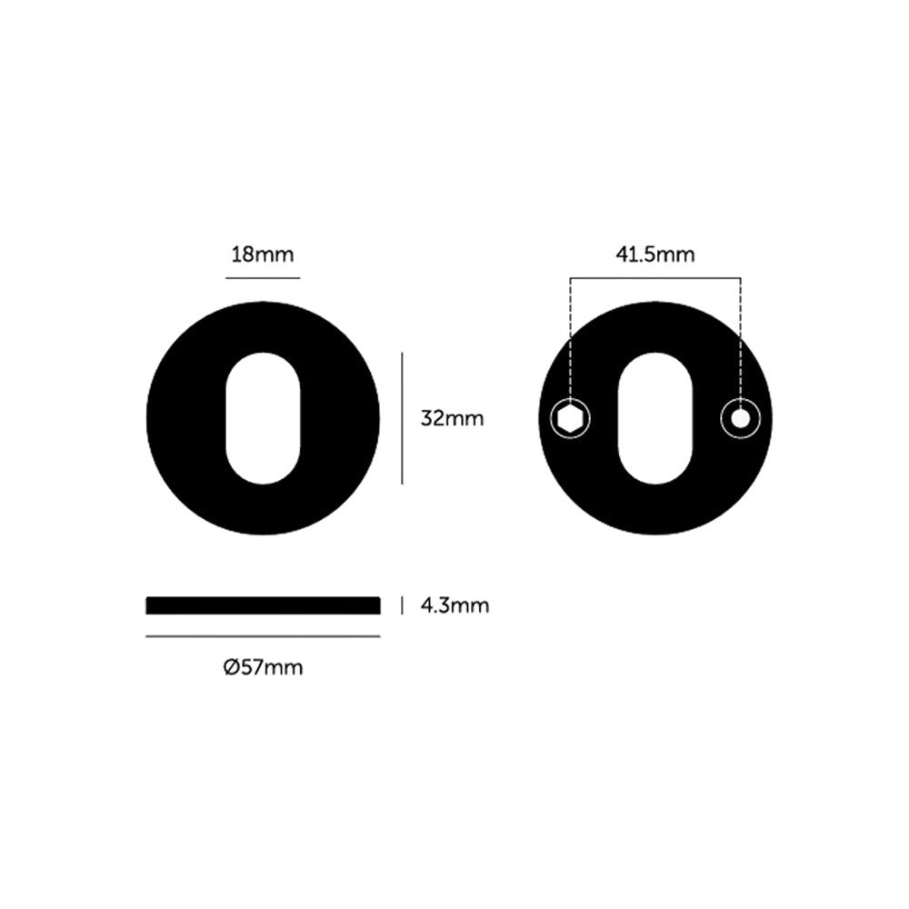 Buster & Punch Escutcheon Plate / Oval Profile - Available in Various Finishes|BPZES021881|BPZES051881|BPZES071881|BPZES481881