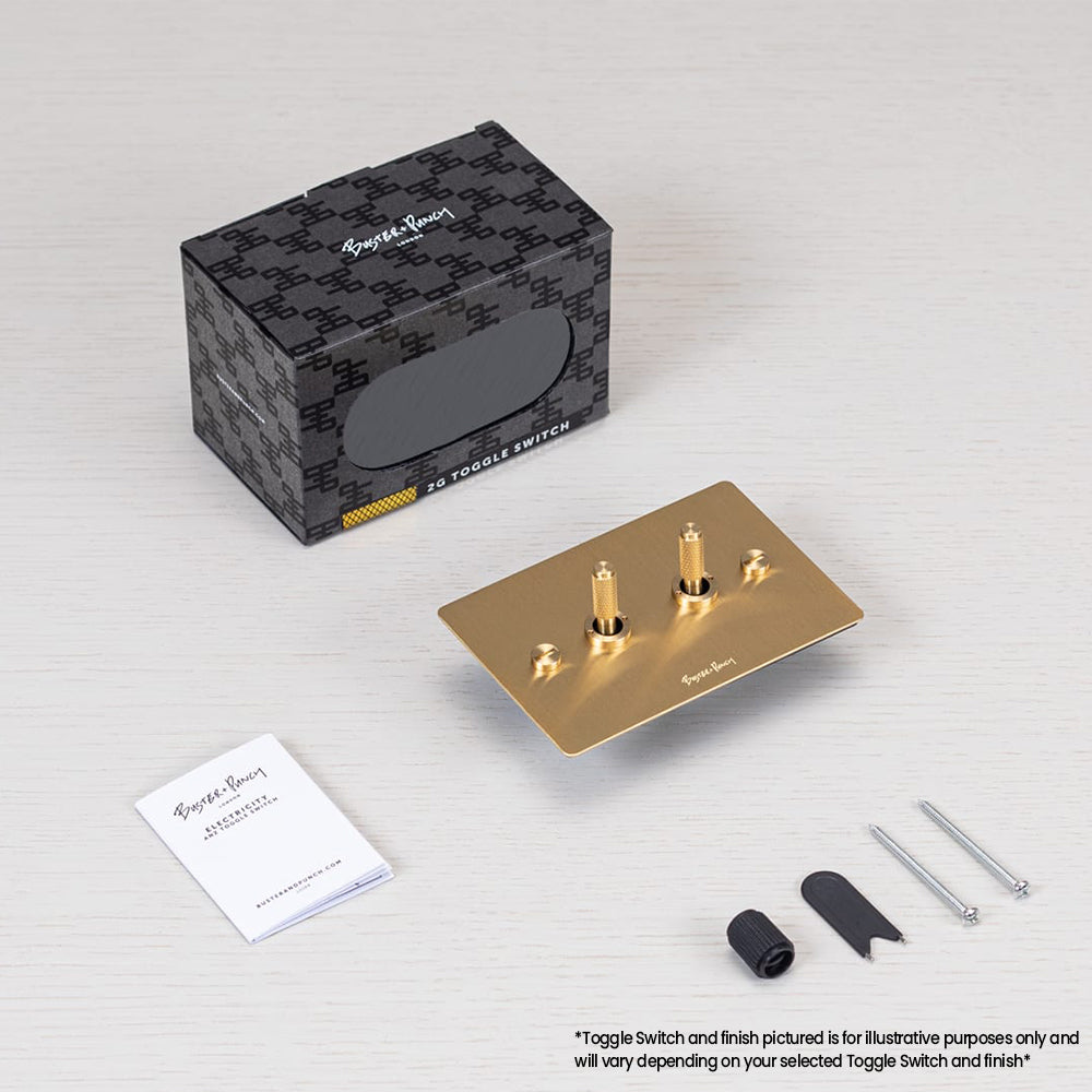 Buster and Punch 2G Toggle Switch Solid Metal Flat Plate - Available in Various Finishes