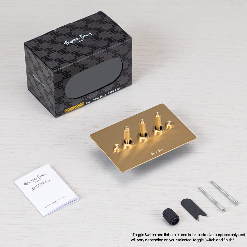 Buster and Punch 3G Toggle Switch Solid Metal Flat Plate - Available in Various Finishes