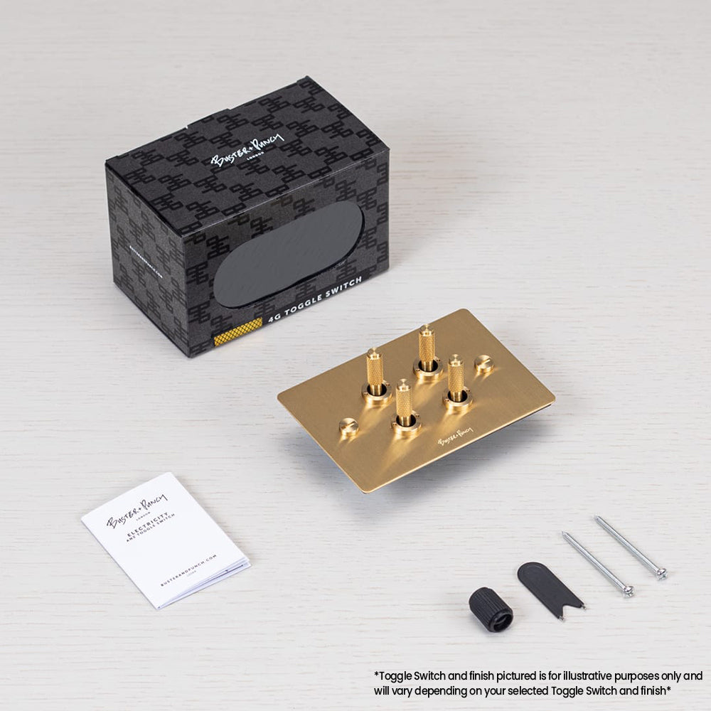 Buster and Punch 4G Toggle Switch Solid Metal Flat Plate - Available in Various Finishes