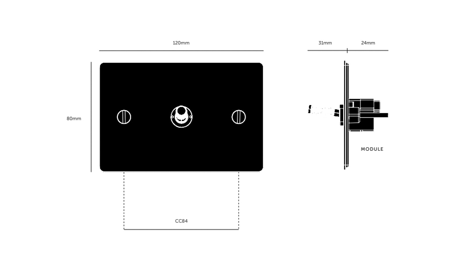 Buster and Punch 1G Toggle Switch Solid Metal Flat Plate - Available in Various Finishes