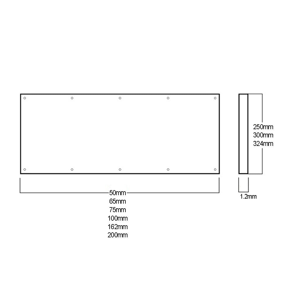 Door Pushplate Countersunk Visible Fix Stainless Steel - Available in Various Sizes