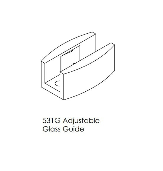Brio Adjustable Guide 531G For Top Hung Straight Sliding Panels Stainless Steel