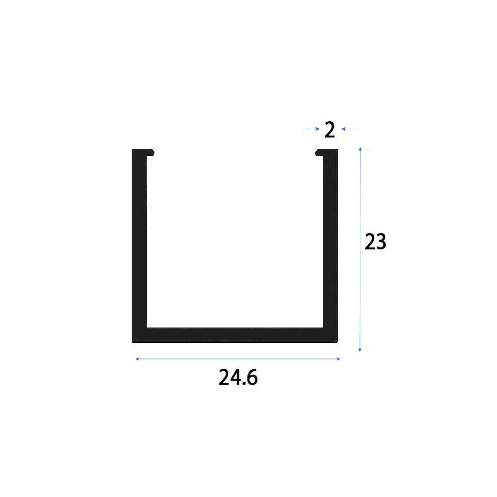 Brio Bottom Guide Channel with Polypropylene for Top Hung Sliding Panel