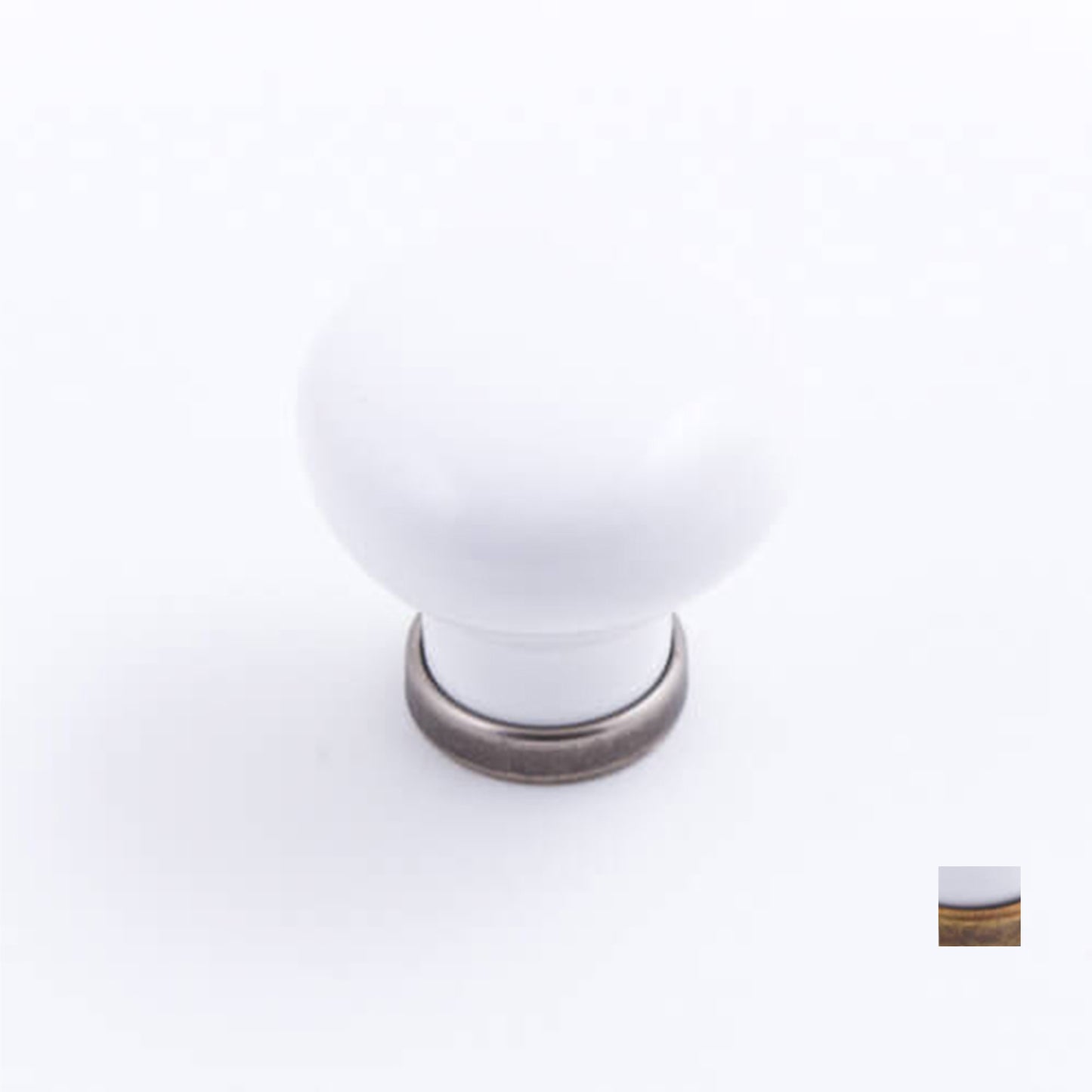 *DISCONTINUED* Castella Heritage Manor Kitchen Knob 30mm - Available in White/Pewter and  White/Antique Brass