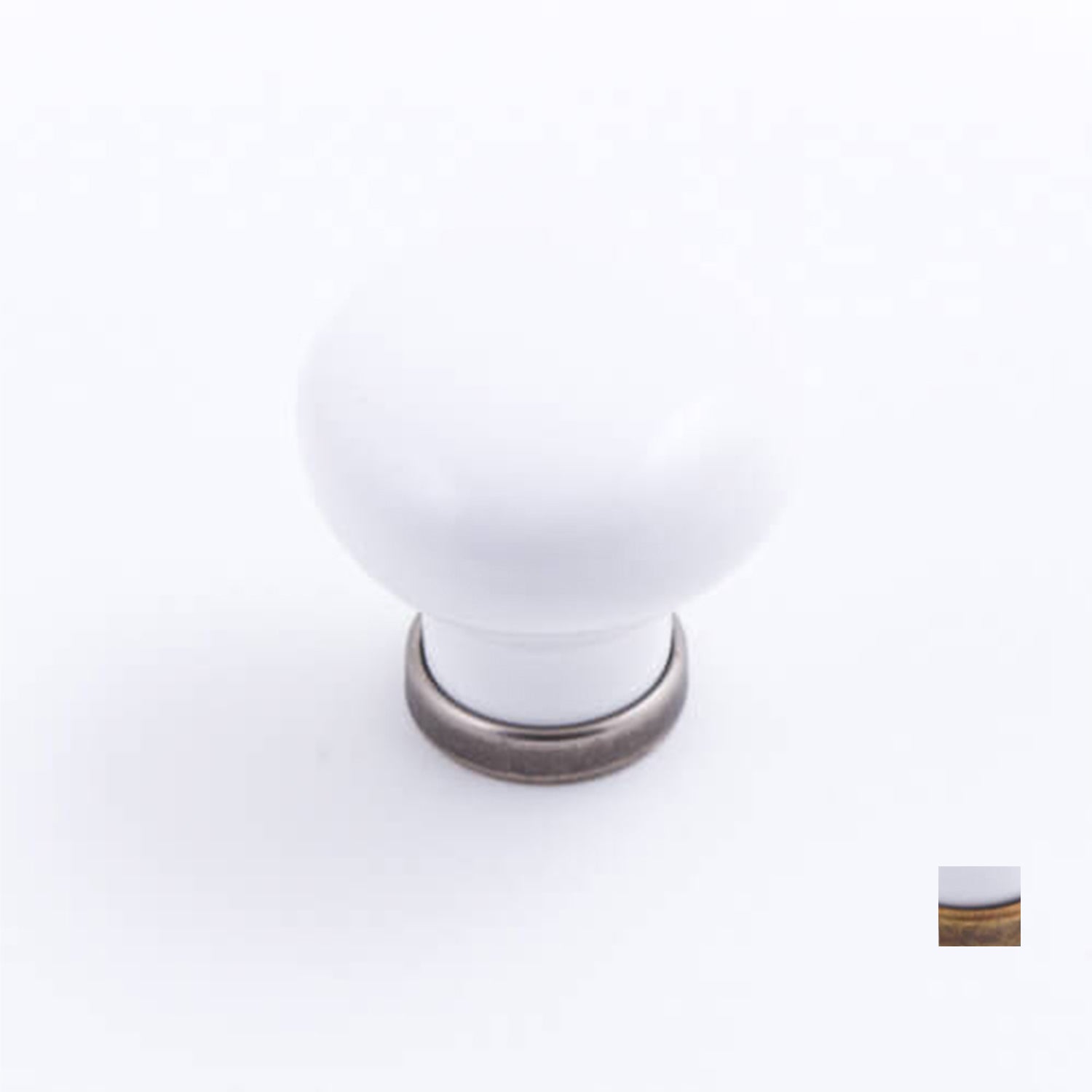 *DISCONTINUED* Castella Heritage Manor Kitchen Knob 30mm - Available in White/Pewter and  White/Antique Brass