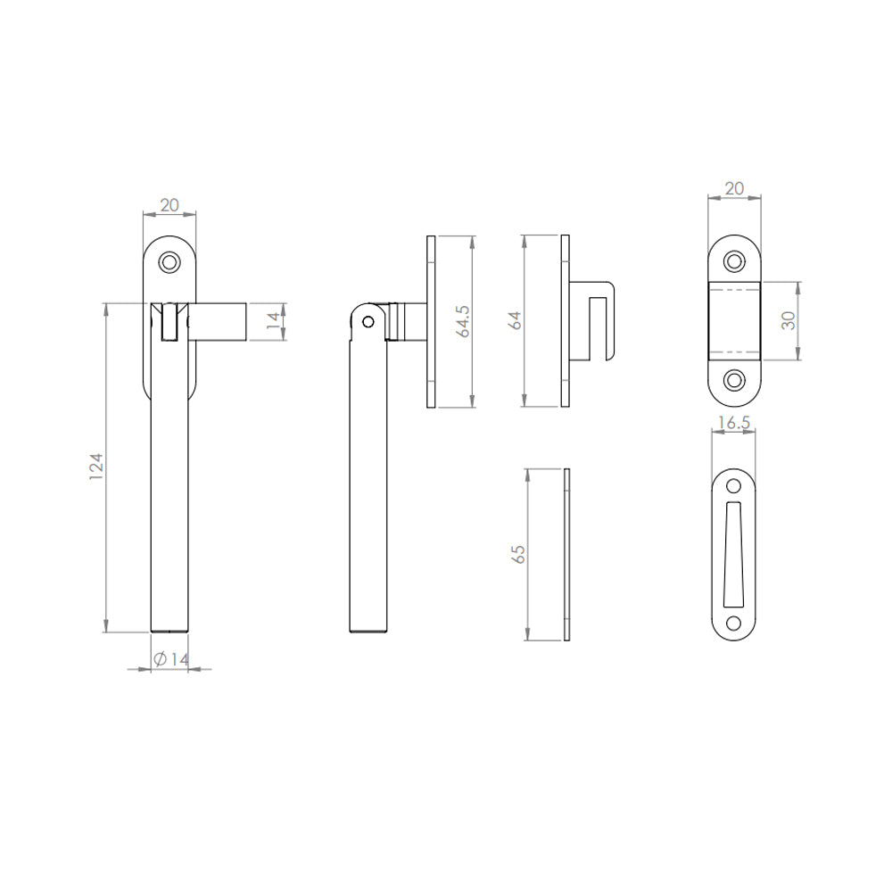 Carlisle Brass Round Window Casement Fastener 125mm Satin Stainless WF21-SSS
