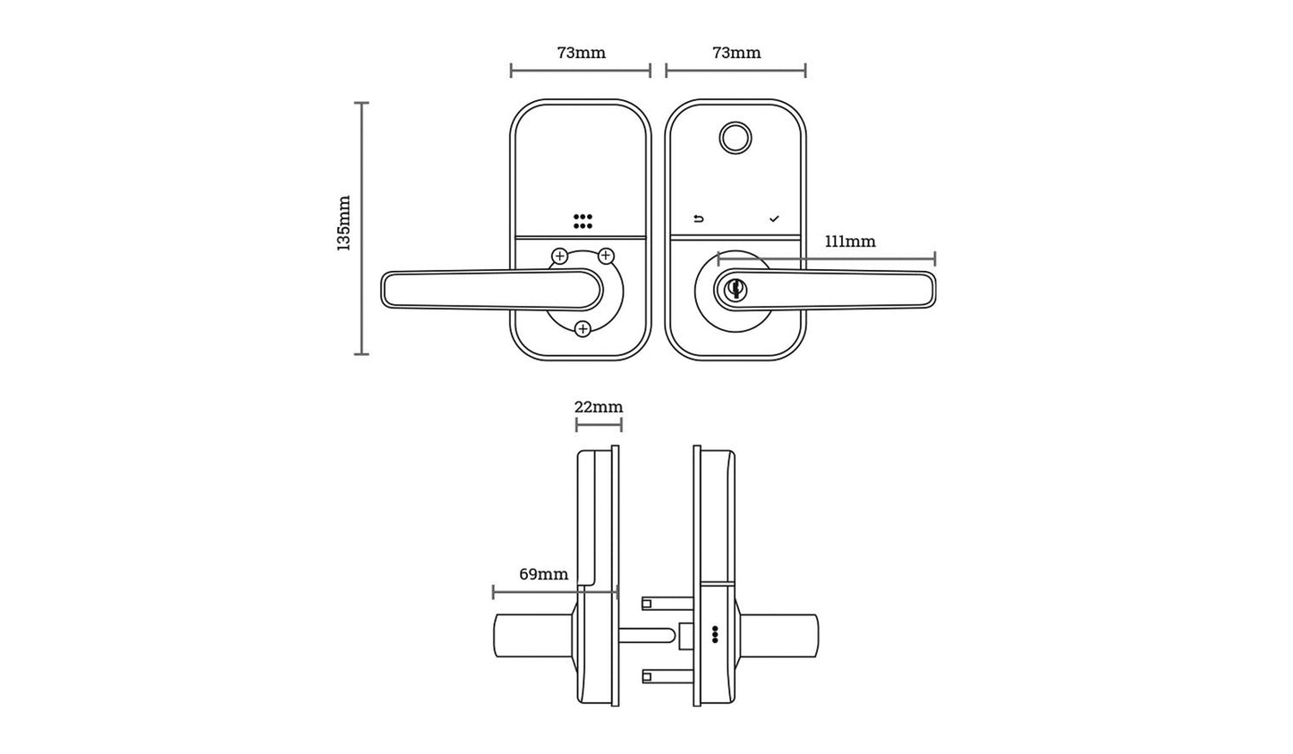 Lion Head Carlisle Luxe Digital Entrance Door Lock - Available in Black and Silver Finish