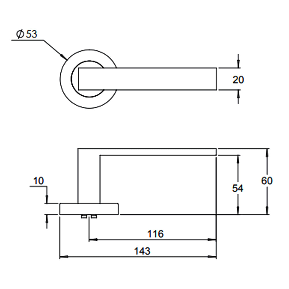 Dormakaba 4300/100P Coastal Round Rose Privacy Door Handle Leverset - Available in Various Finishes
