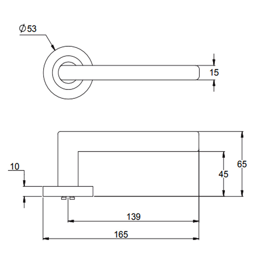 Dormakaba 4300/27TP Urban Round Rose Privacy Door Handle Leverset - Available in Various Finishes