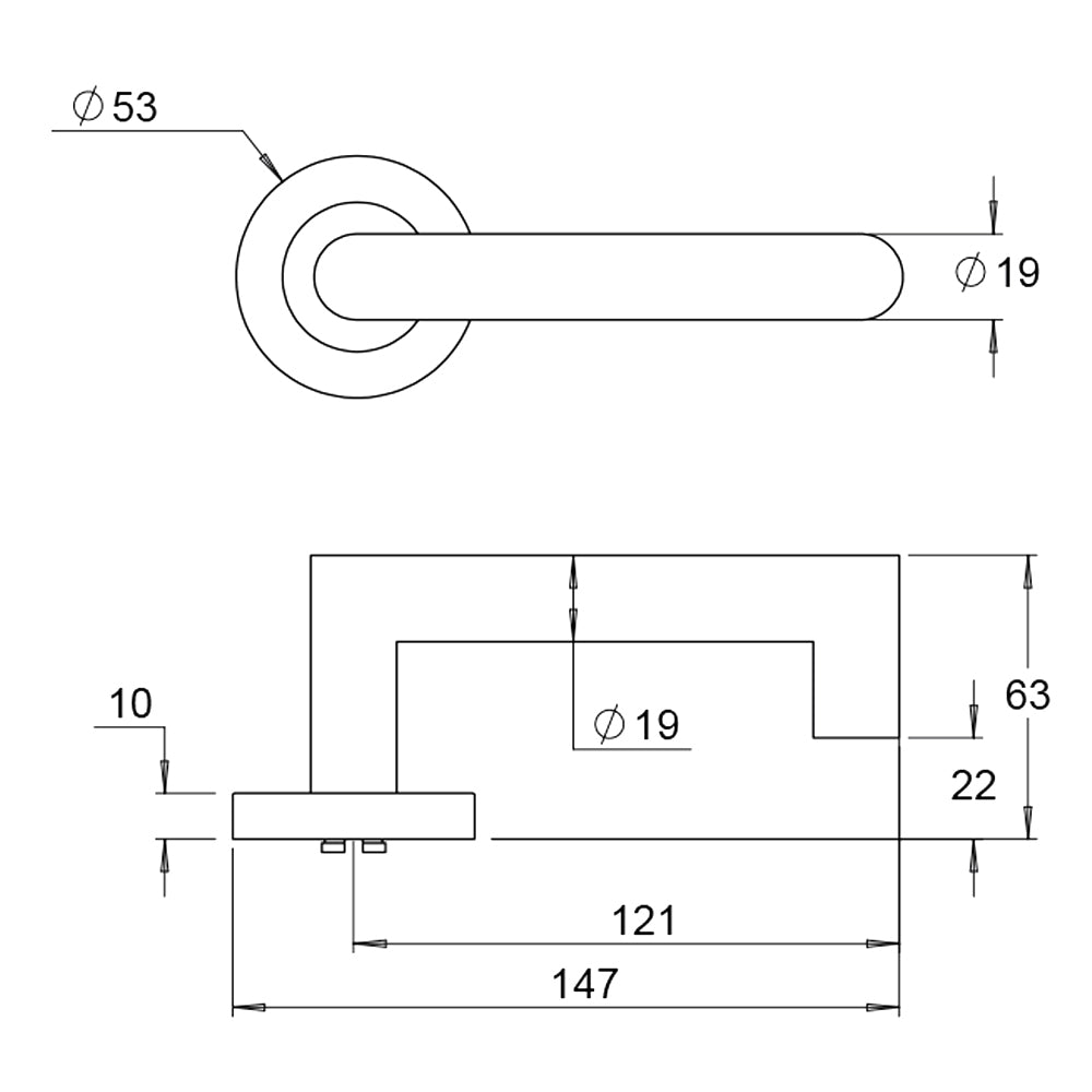 Dormakaba 4300/81T Urban Door Lever Handle on Round Rose