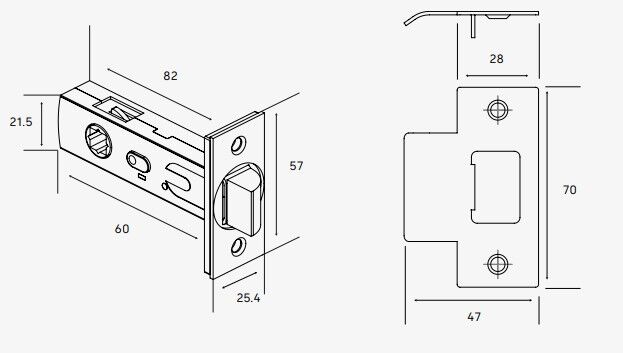 Dormakaba 8300/10 Vision Privacy Door Lever Handle on Round Rose