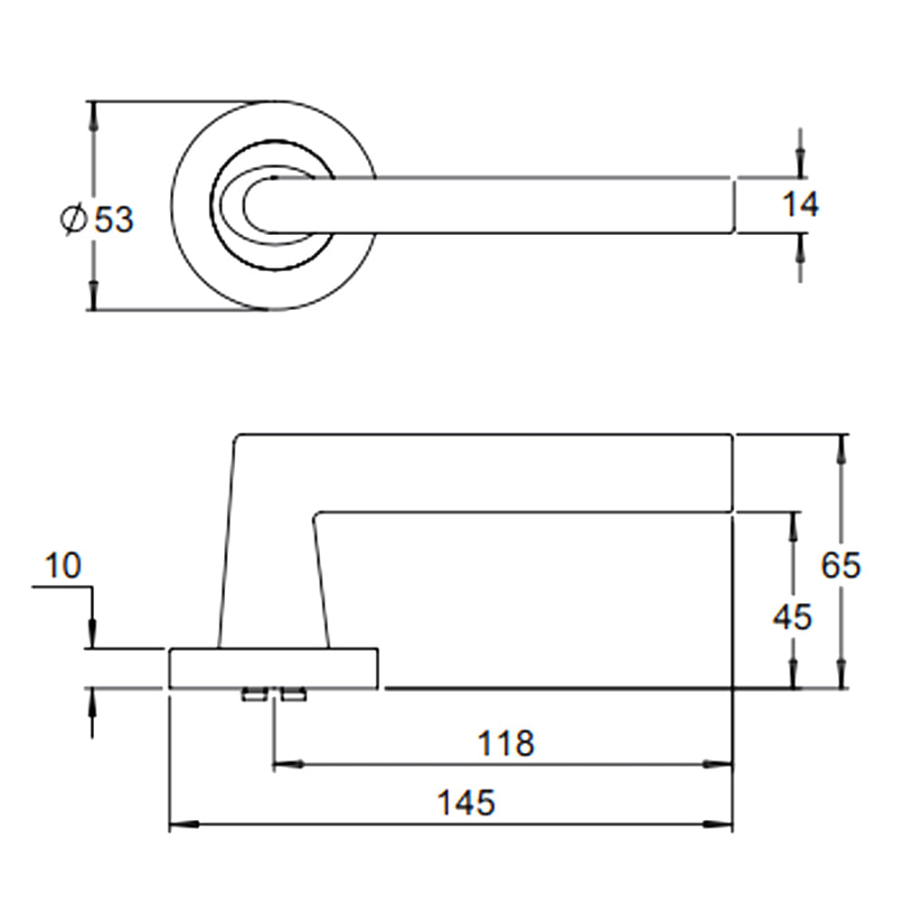 Dormakaba 8300/8PV Vision Door Lever Handle on Round Rose Privacy - Available in Various Finishes
