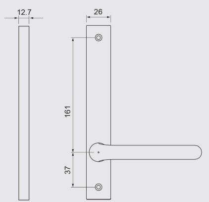 Dormakaba Door Lever on Narrow Style Square End Plate - Available in Various Finishes