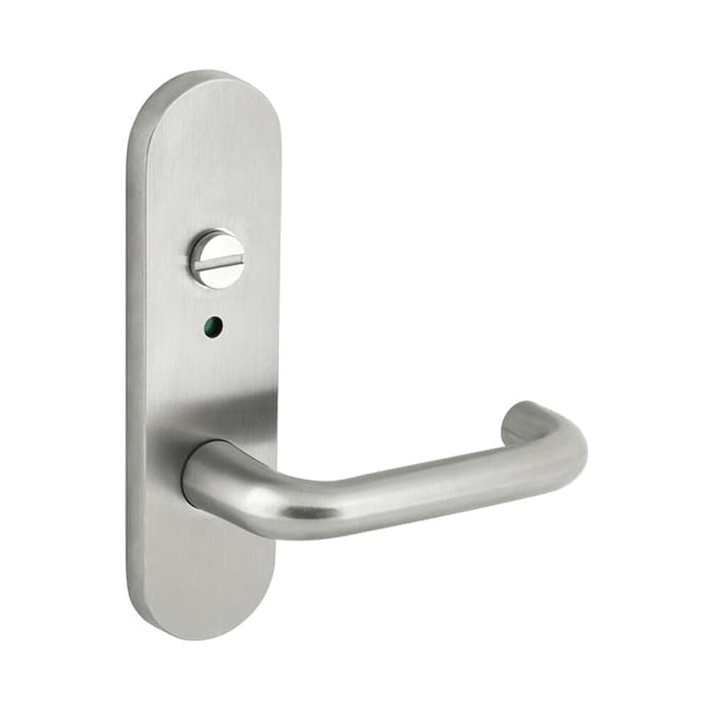 Dormakaba Door Handle Lever Round Plate Privacy Indicator Concealed Fix Satin Stainless 6749/70SSS
