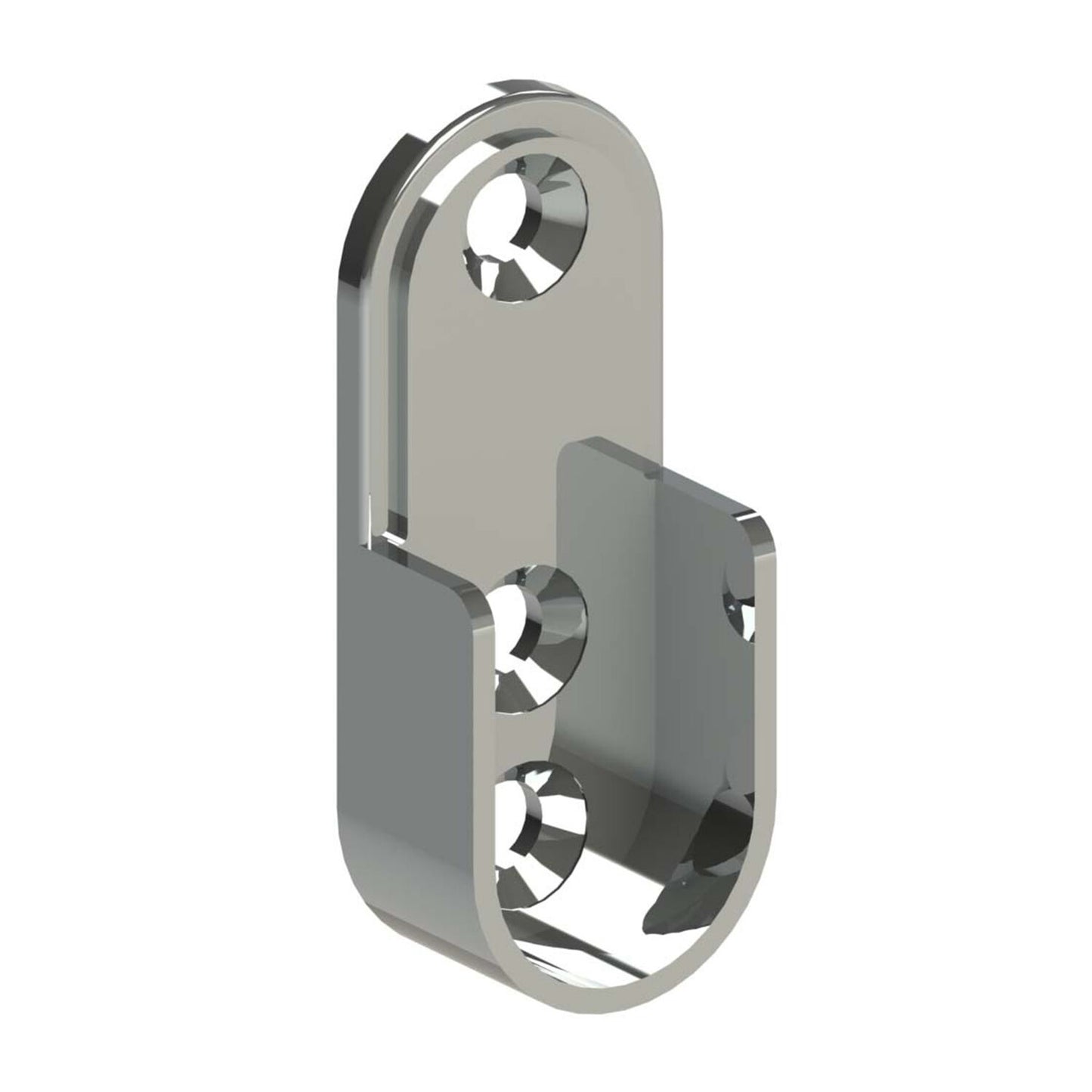 Emro Oval Tube End Support Polypack 15mmx30mm Chrome Pack of 10 310CPPP