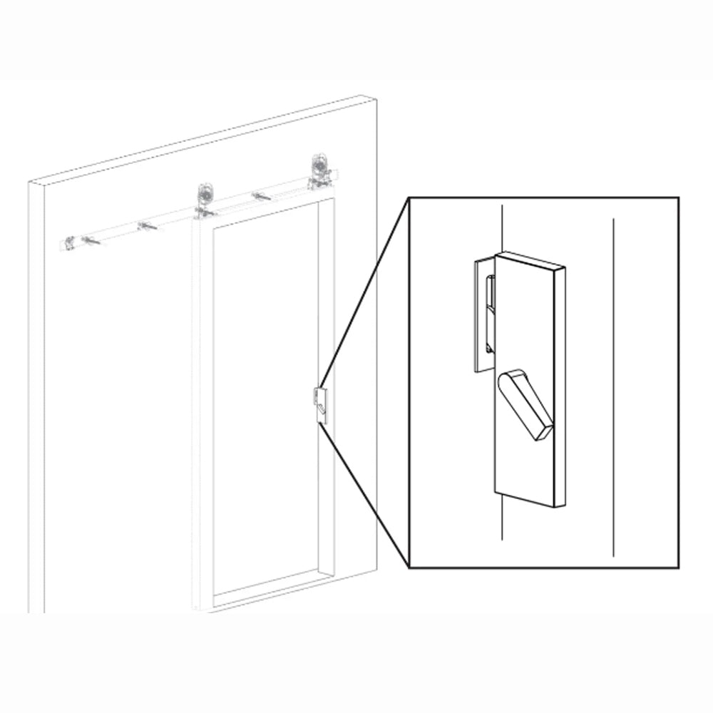 Emtek Modern Rectangular Barn Door Privacy Lock with Strike - Available in Various Finishes