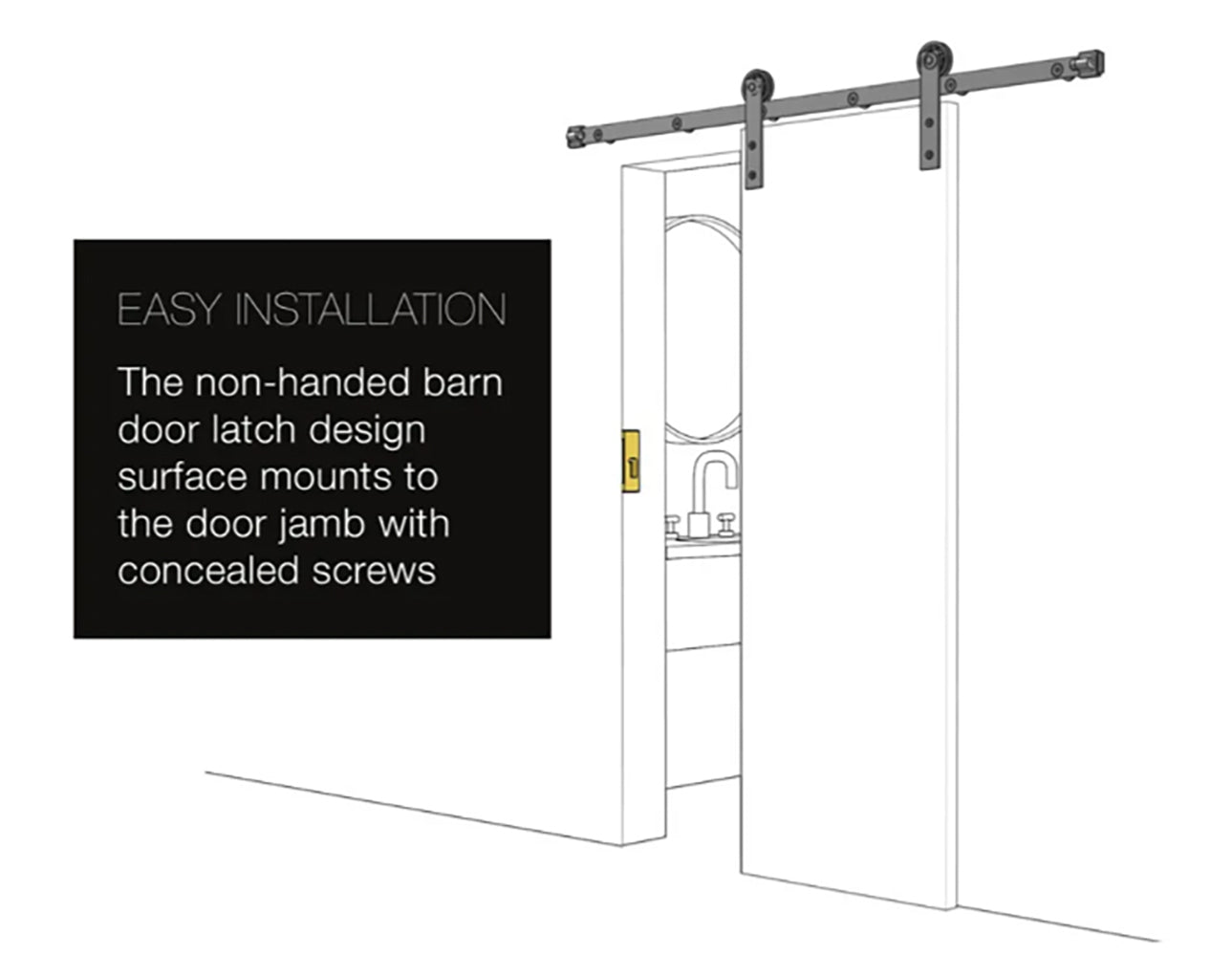 Emtek Modern Rectangular Barn Door Privacy Lock with Strike - Available in Various Finishes