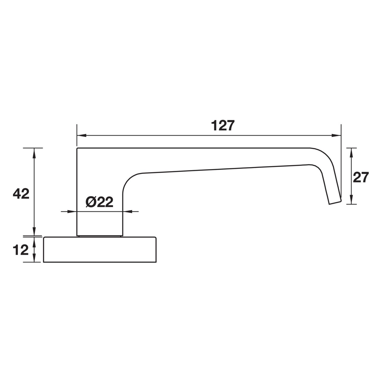 Hafele Torquay Door Lever Handle on Round Rose - Available in Passage and Privacy Set