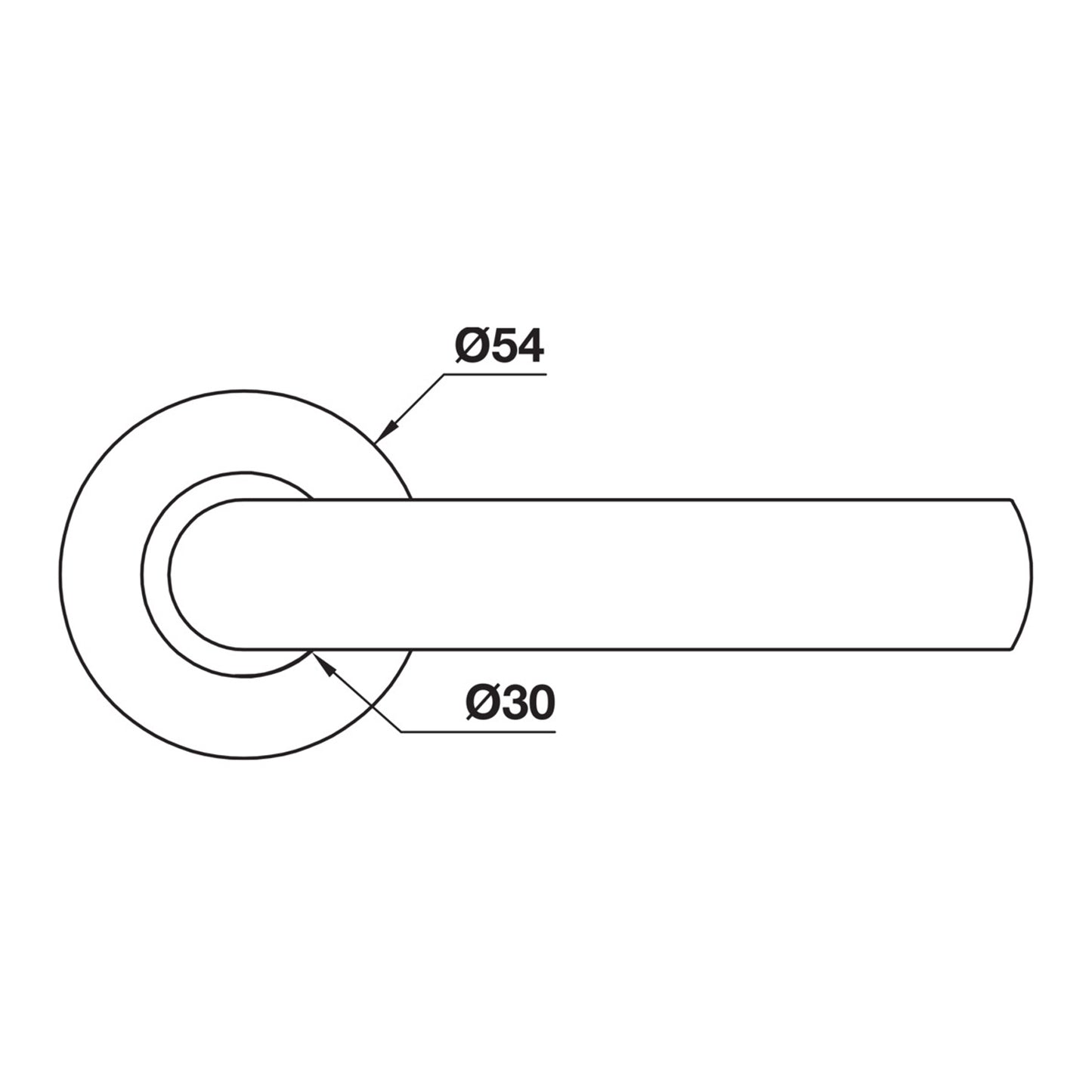 Hafele Torquay Door Lever Handle on Round Rose - Available in Passage and Privacy Set