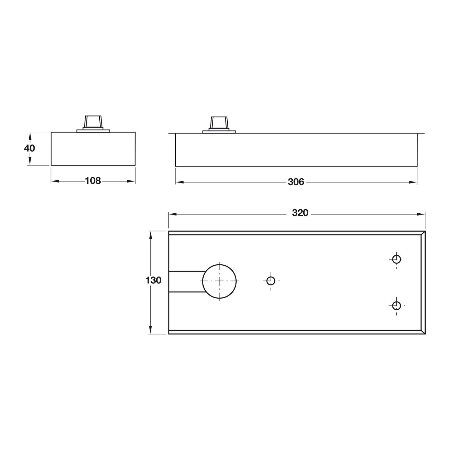 Hafele DCL 303 Floor Spring EN4 Hold Open 932.79.150