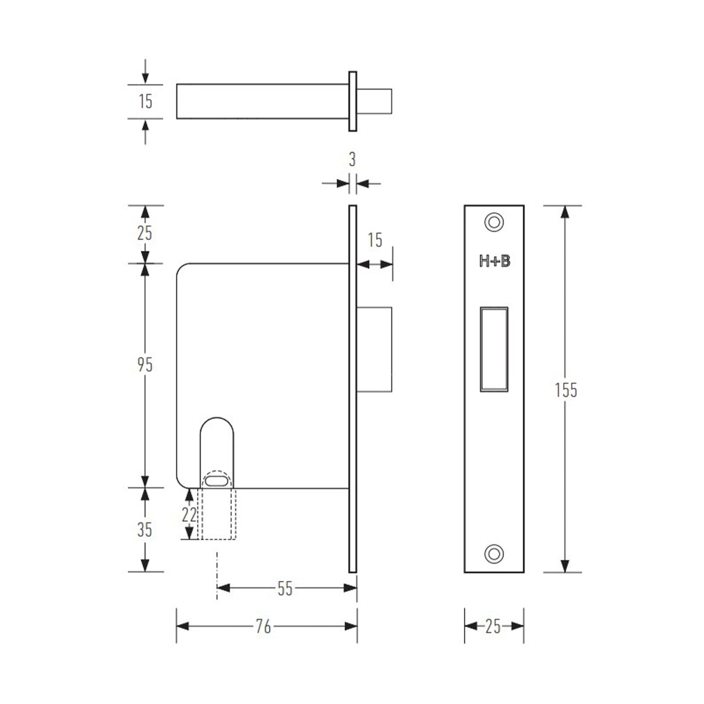 Halliday & Baillie Pivot Door Privacy Set Flush Pull with Snib and Indicator 1485