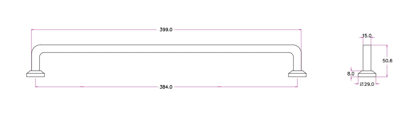 Hepburn Bronte Appliance Pull Handle - Available in Various Finishes