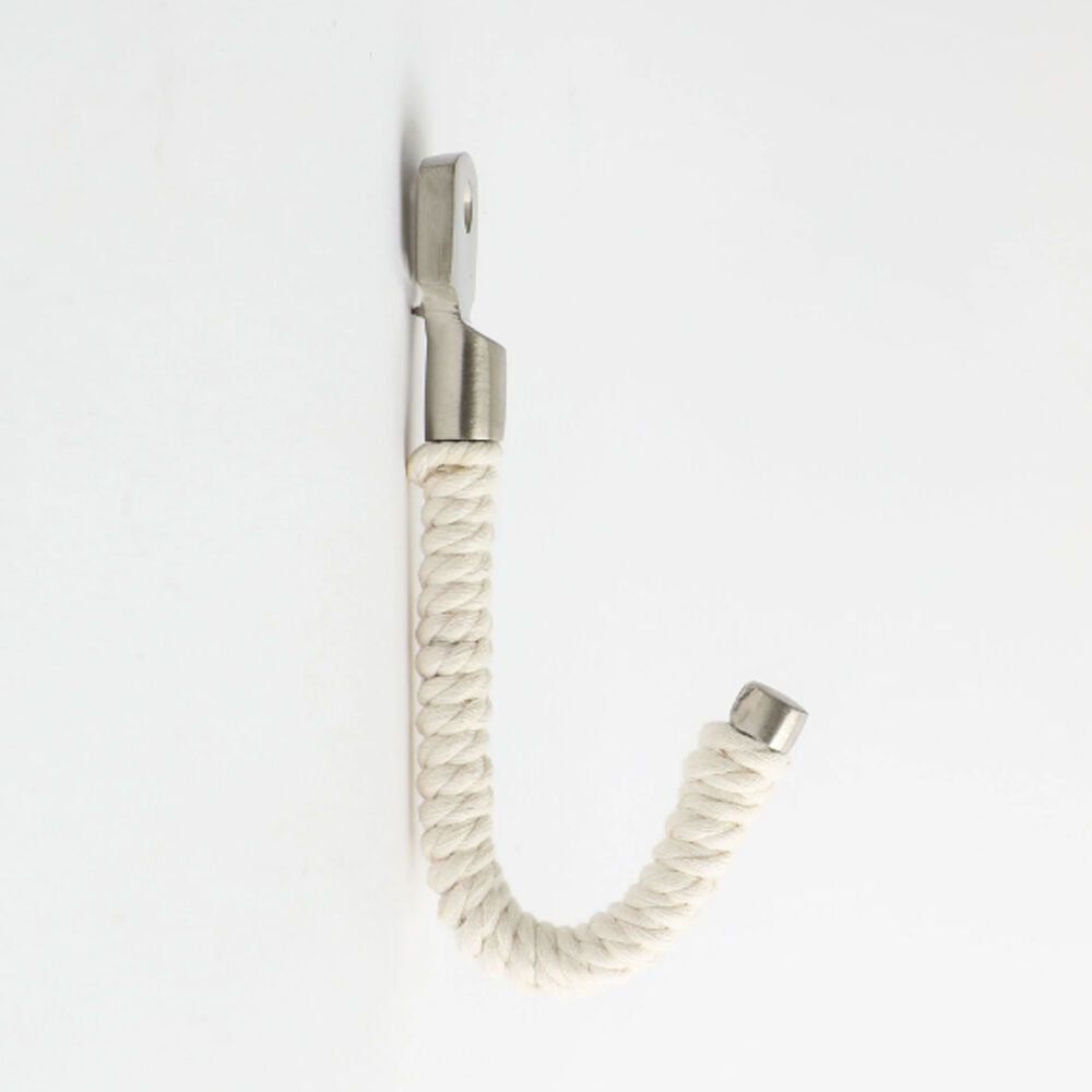 Hepburn Hat and Coat Rope Hook 102mm - Available in Acid Washed Brass and Satin Nickel